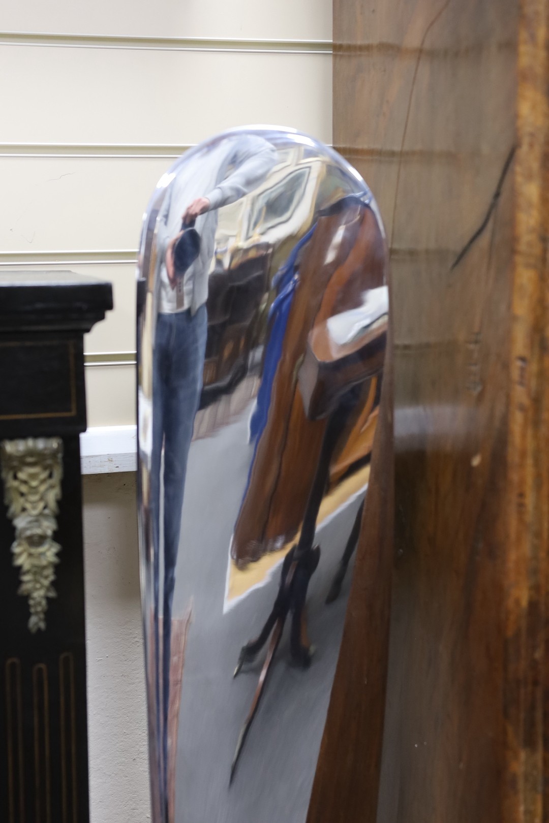 A polished aluminium aircraft propeller